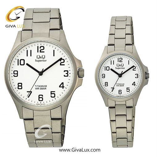 ساعت مچی اورجینال ست کیو اند کیو Q&Q نقره ای | نقره ای| سفید| کد رفرنس زنانه: S29A-001VY، مردانه: S28A-001VY